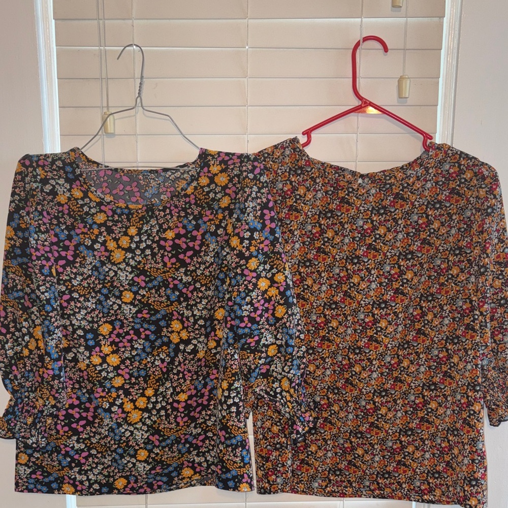 Floral Print Women's Tops - Multicolor
